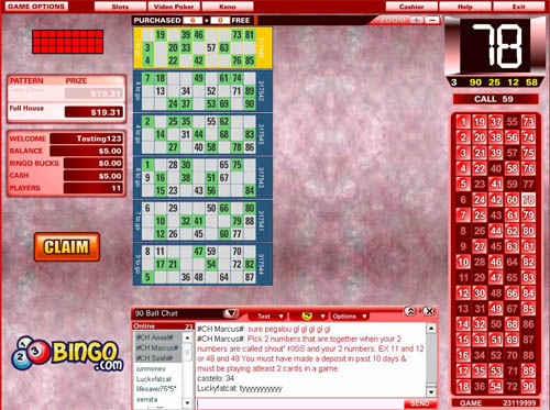 123 Bingo Online Lobby