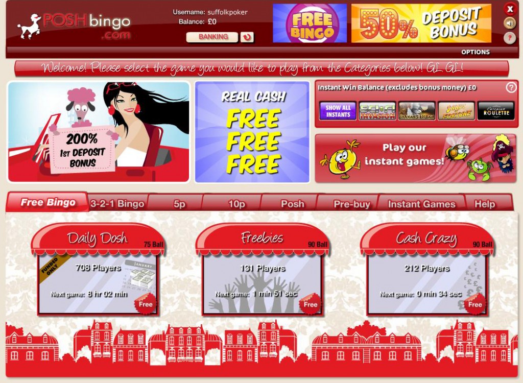 Posh Bingo Lobby